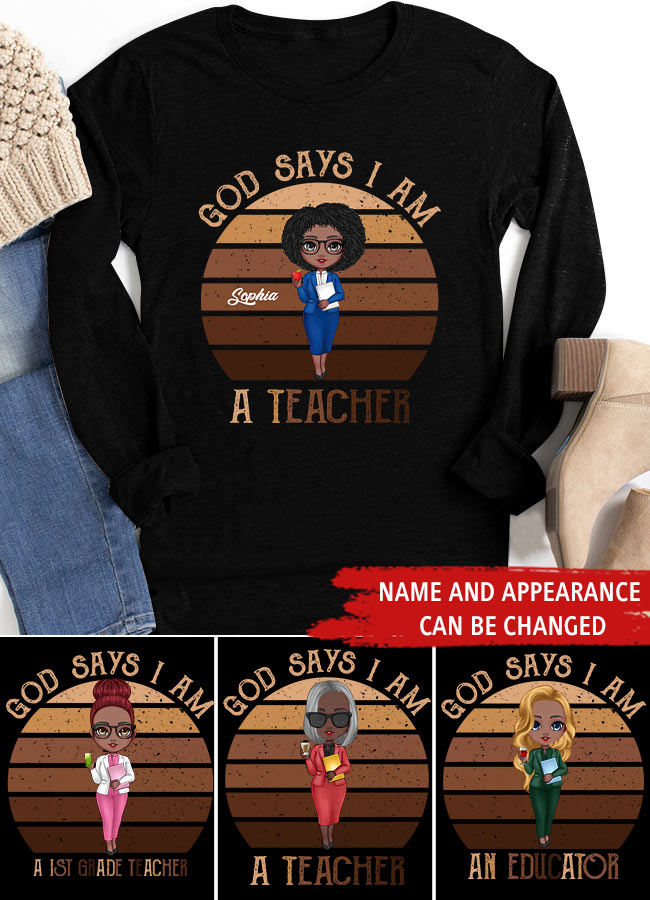 Teacher Mode Shirt, Gift For Teacher, Teacher Shirts, Teaching Shirt, Teacher Gift, God Says I Am A Teacher , All Day Every Day
