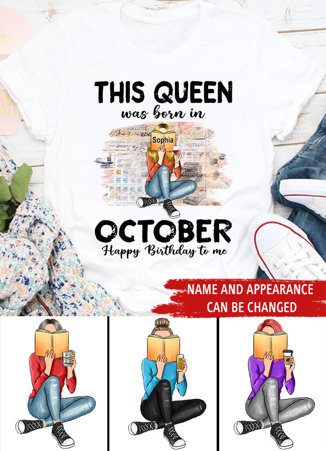 October Birthday Shirt, Custom Birthday Shirt, Queens are Born In October, October Birthday Shirts For Woman, October Birthday Gifts
