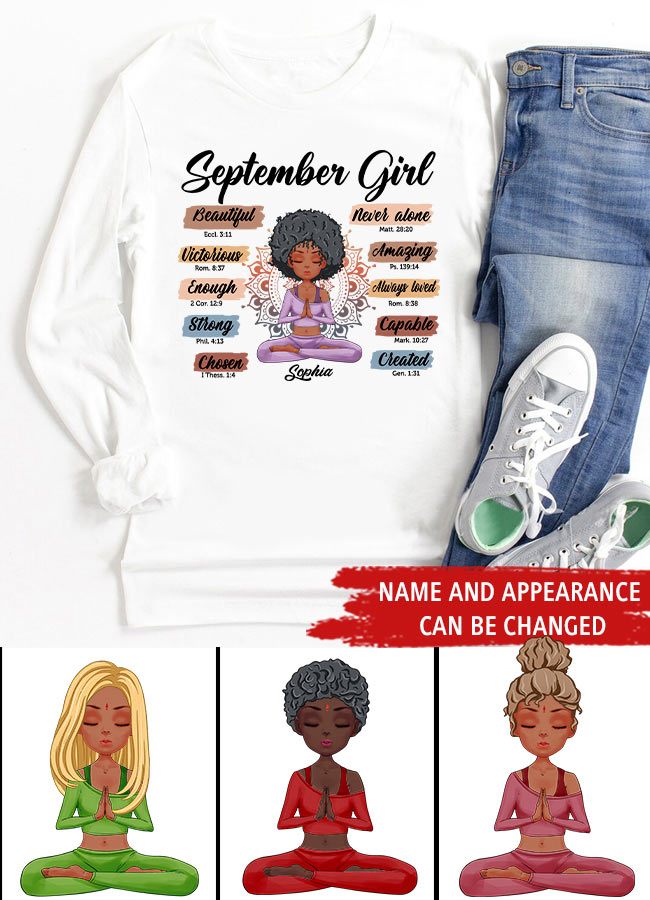 September Birthday Shirt, Custom Birthday Shirt, Queens are Born In September, September Birthday Shirts For Woman, September Birthday Gifts, Birthday Gifts For Yoga Lovers