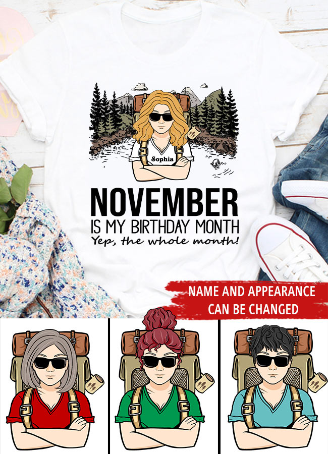 November Birthday Shirt, Custom Birthday Shirt, Queens are Born In November, November Birthday Shirts For Woman, November Birthday Gifts, Camping Lover