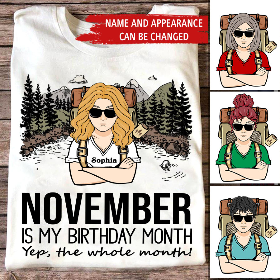 November Birthday Shirt, Custom Birthday Shirt, Queens are Born In November, November Birthday Shirts For Woman, November Birthday Gifts, Camping Lover
