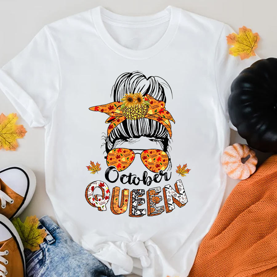 October Birthday Shirt, Custom Birthday Shirt, Queens are Born In October, October Birthday Shirts For Woman, October Birthday Gifts, Personalized Halloween, custom halloween shirts, personalized halloween gifts