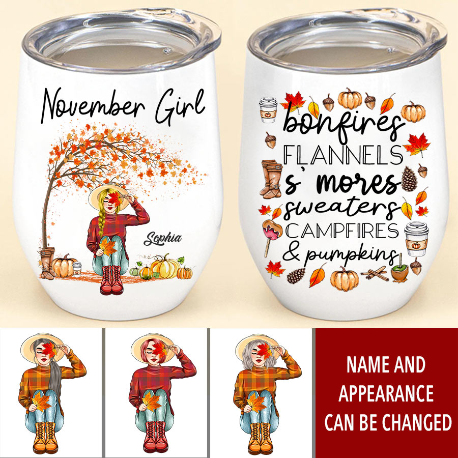 Personalized Wine Tumbler - Birthday Gift For November Queen, November birthday gifts, November birthday gift idea for her