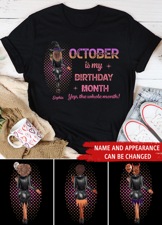 October Birthday Shirt, Custom Birthday Shirt, Queens Born In October, October Birthday Shirts For Woman, October Birthday Gifts, Halloween Gift