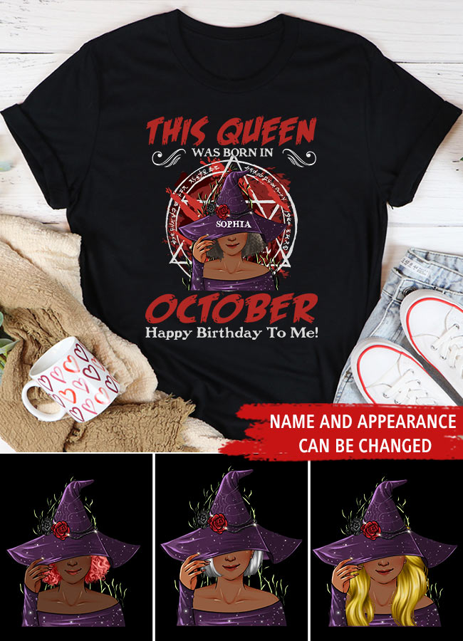 October Birthday Shirt, Custom Birthday Shirt, Queens Born In October, October Birthday Shirts For Woman, October Birthday Gifts, Halloween Gift