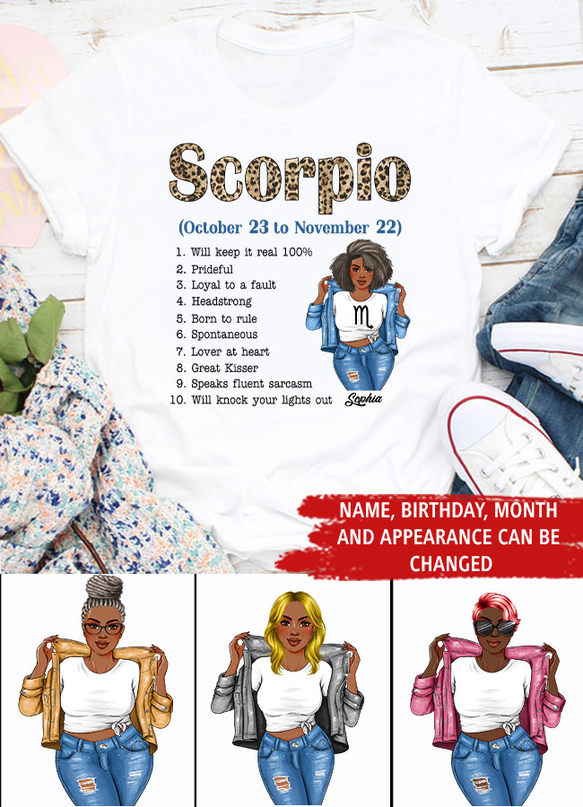 Custom Birthday Shirt, Scorpio Zodiac t shirt, Scorpio Birthday shirt, Scorpio t shirts for ladies, Scorpio queen t shirt, Scorpio Queen Birthday shirt