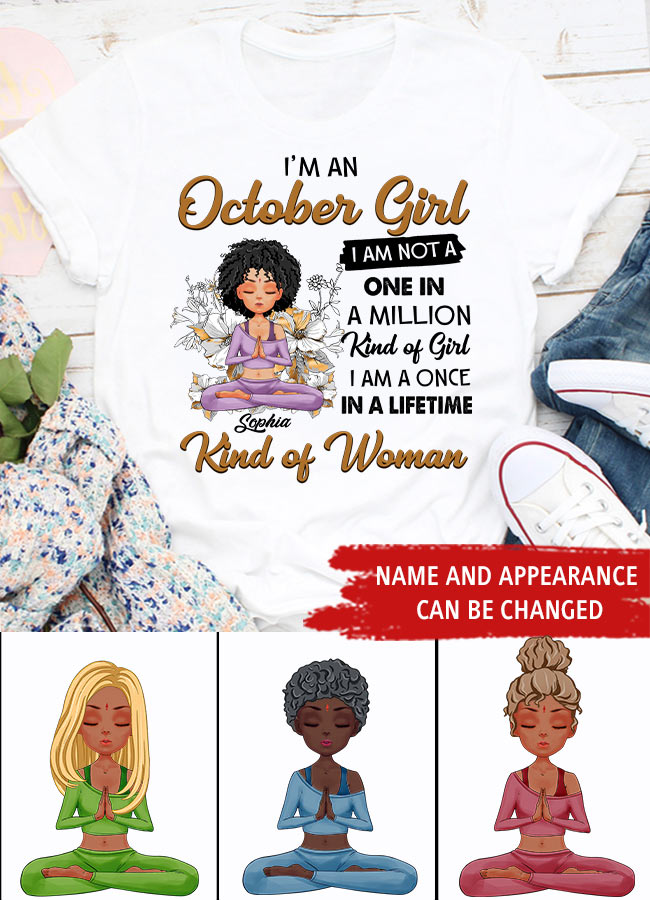 October Birthday Shirt, Custom Birthday Shirt, Queens are Born In October, October Birthday Shirts For Woman, October Birthday Gifts, Birthday Gifts For Yoga Lovers