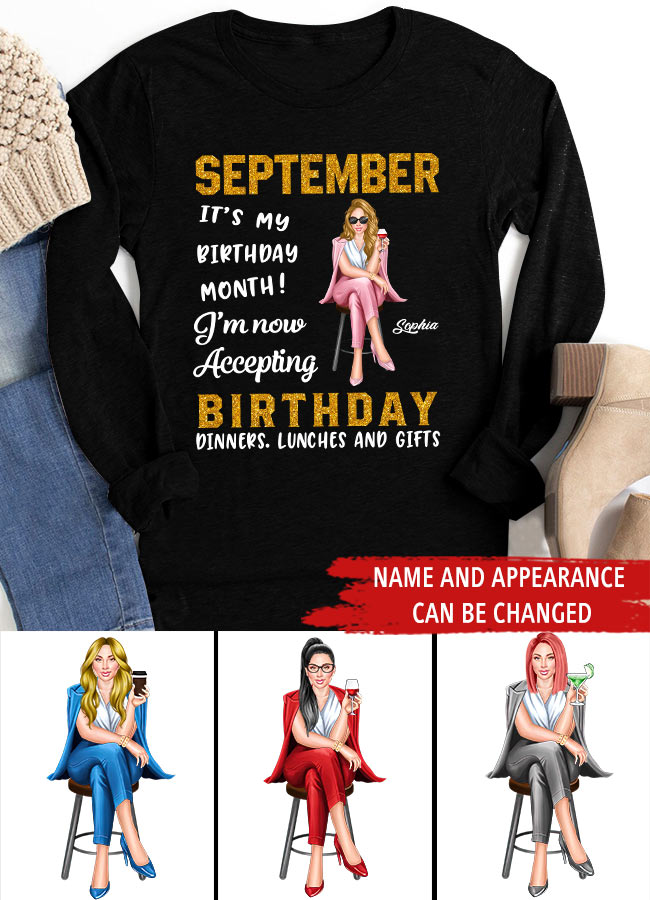 September Birthday Shirt, Custom Birthday Shirt, Queens are Born In September, September Birthday Shirts For Woman, September Birthday Gifts