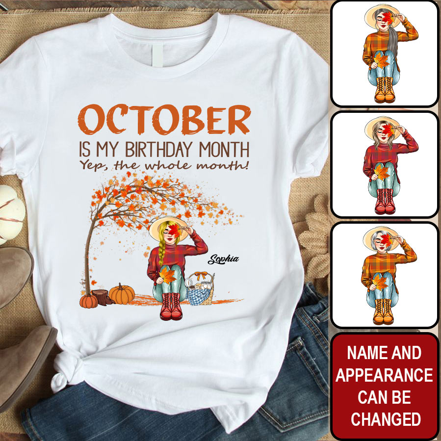 October Birthday Shirt, Custom Birthday Shirt, Queens are Born In October, October Birthday Shirts For Woman, October Birthday Gifts, Fall Season