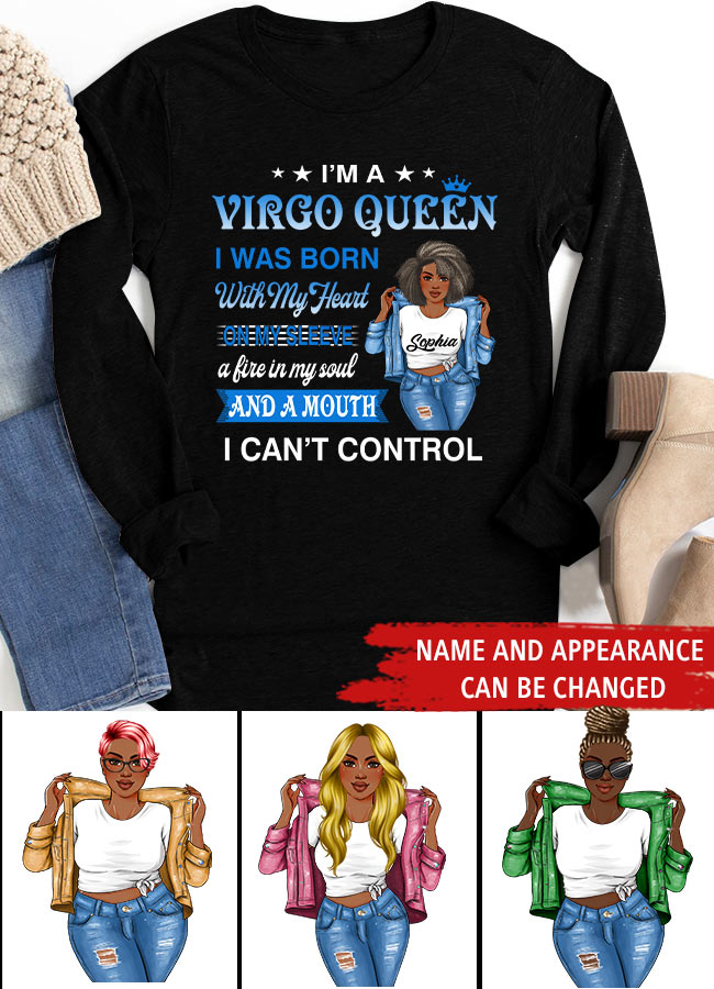 Custom Birthday Shirt, Virgo Zodiac t shirt, Virgo Birthday shirt, Virgo t shirts for ladies, Virgo queen t shirt, Virgo Queen Birthday shirt