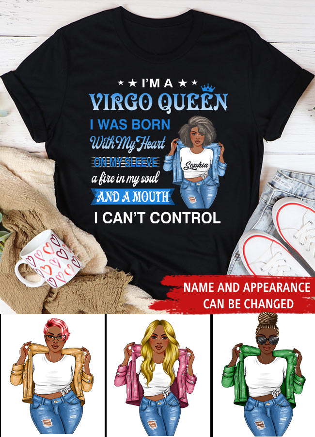 Custom Birthday Shirt, Virgo Zodiac t shirt, Virgo Birthday shirt, Virgo t shirts for ladies, Virgo queen t shirt, Virgo Queen Birthday shirt