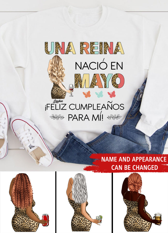 Camisa De Cumpleaños De Mayo, Camisa De Cumpleaños Personalizada, Reinas Nacidas En Mayo, Regalos De Cumpleaños De Mayo, Camisas De Mayo Para Mujeres