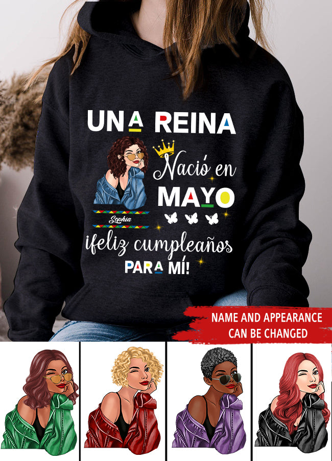 Camisa De Cumpleaños De Mayo, Camisa De Cumpleaños Personalizada, Reinas Nacidas En Mayo, Regalos De Cumpleaños De Mayo, Camisas De Mayo Para Mujeres