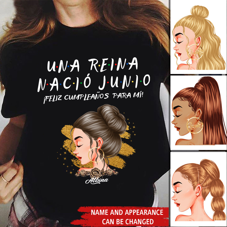 Camisa De Cumpleaños De Junio, Camisa De Cumpleaños Personalizada, Reinas Nacidas En Junio, Regalos De Cumpleaños De Junio, Camisas De Junio Para Mujeres