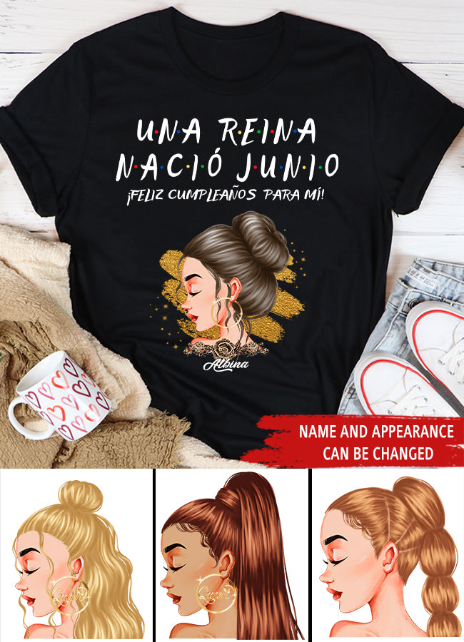 Camisa De Cumpleaños De Junio, Camisa De Cumpleaños Personalizada, Reinas Nacidas En Junio, Regalos De Cumpleaños De Junio, Camisas De Junio Para Mujeres