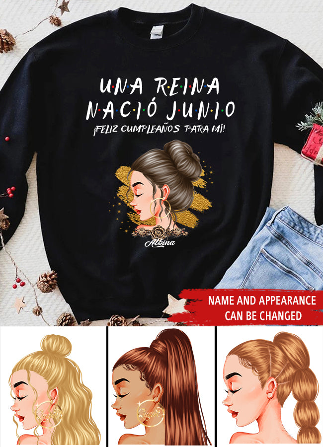 Camisa De Cumpleaños De Junio, Camisa De Cumpleaños Personalizada, Reinas Nacidas En Junio, Regalos De Cumpleaños De Junio, Camisas De Junio Para Mujeres