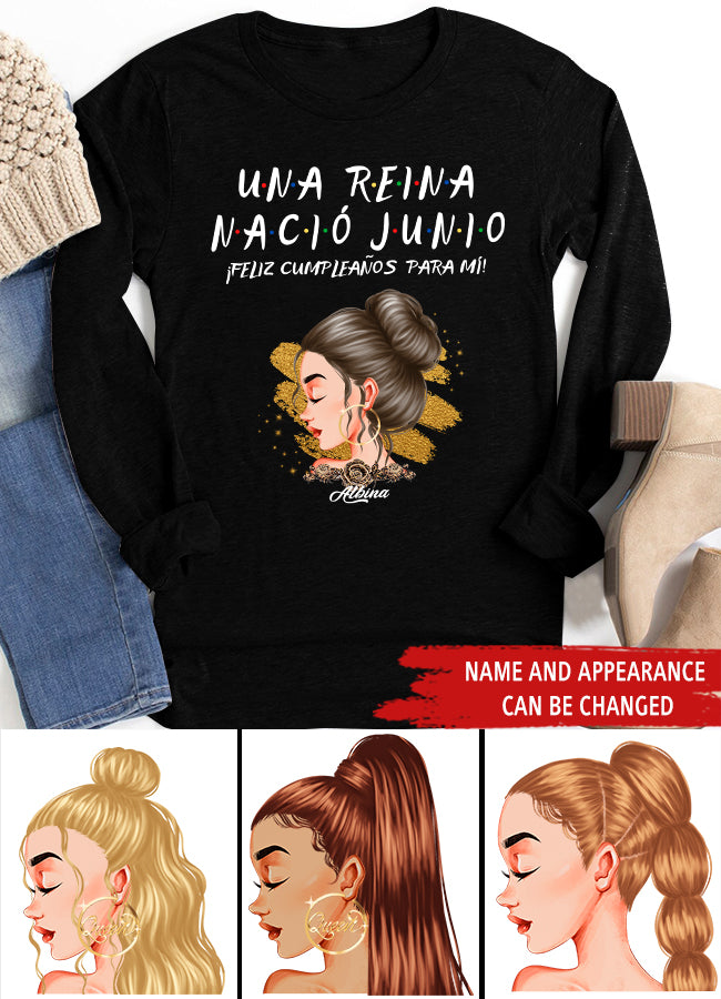 Camisa De Cumpleaños De Junio, Camisa De Cumpleaños Personalizada, Reinas Nacidas En Junio, Regalos De Cumpleaños De Junio, Camisas De Junio Para Mujeres