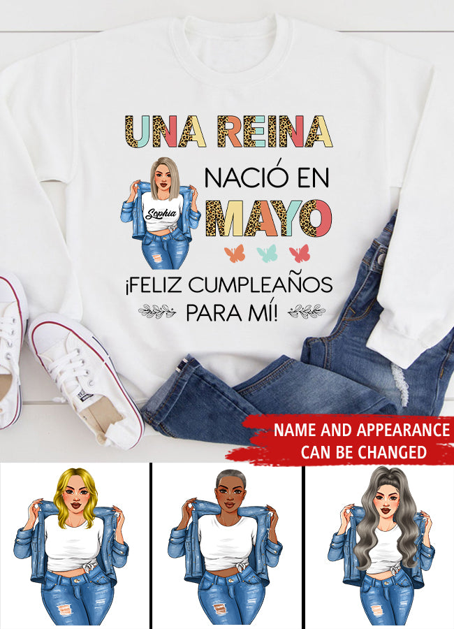 Camisa De Cumpleaños De Mayo, Camisa De Cumpleaños Personalizada, Reinas Nacidas En Mayo, Regalos De Cumpleaños De Mayo, Camisas De Mayo Para Mujeres