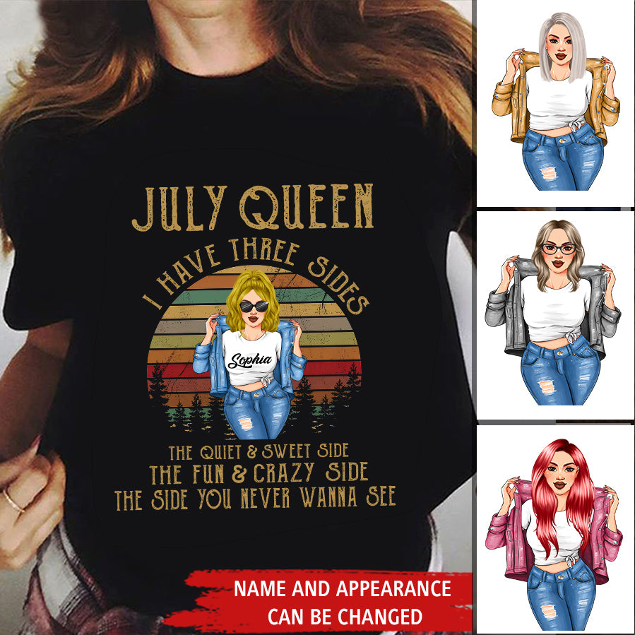 July Birthday Shirt, July Queen Custom Birthday Shirt, Queens Born In July, July Birthday Shirts For Woman, July Birthday Gifts