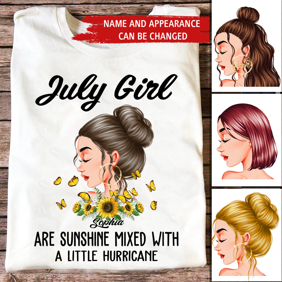 July Birthday Shirt, Vintage July Queen Custom Birthday Shirt, Queens Born In July, July Birthday Shirts For Woman, July Birthday Gifts Sun Flower Lover