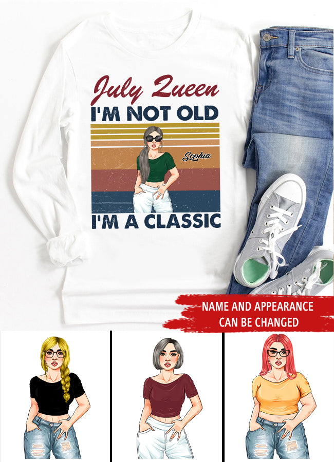 July Birthday Shirt, Vintage July Queen Custom Birthday Shirt, Queens Born In July, July Birthday Shirts For Woman, July Birthday Gifts