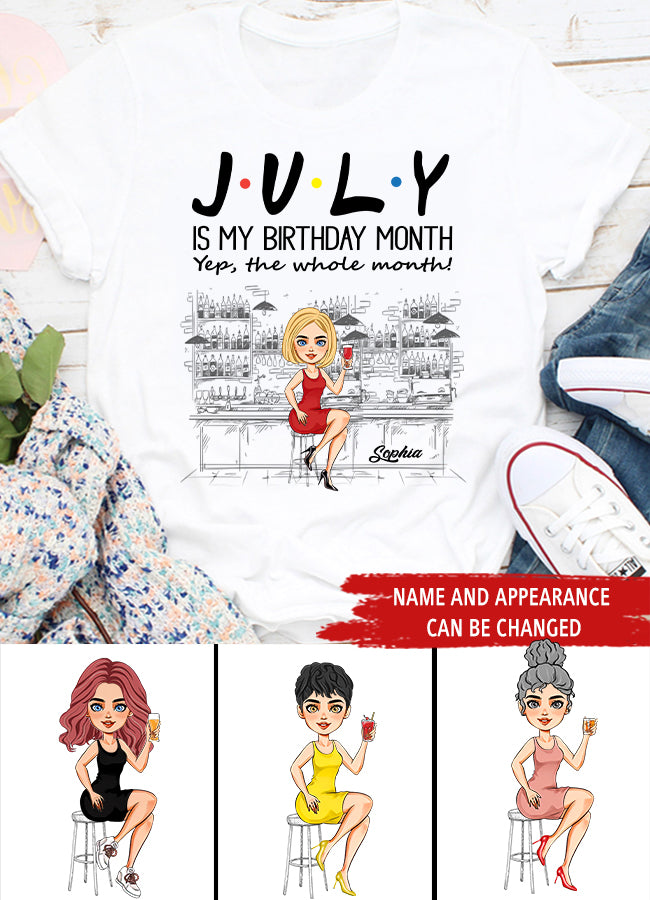 July Birthday Shirt, Wine Lover Custom Birthday Shirt, Queens Born In July, July Birthday Shirts For Woman, July Birthday Gifts