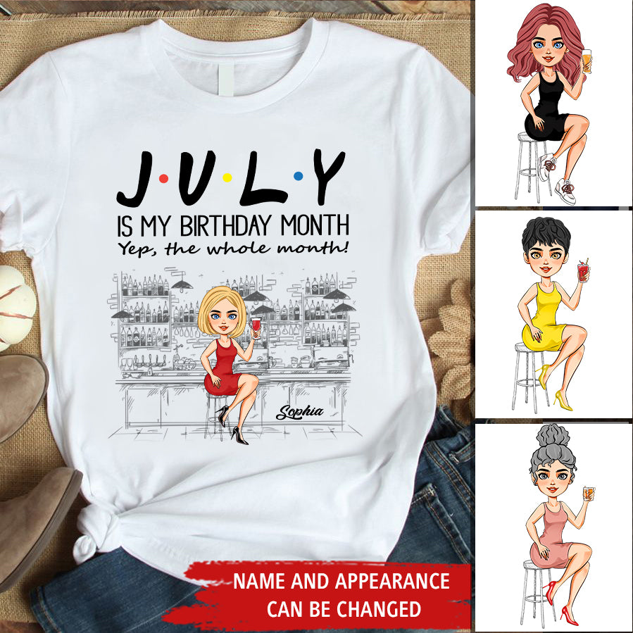 July Birthday Shirt, Wine Lover Custom Birthday Shirt, Queens Born In July, July Birthday Shirts For Woman, July Birthday Gifts