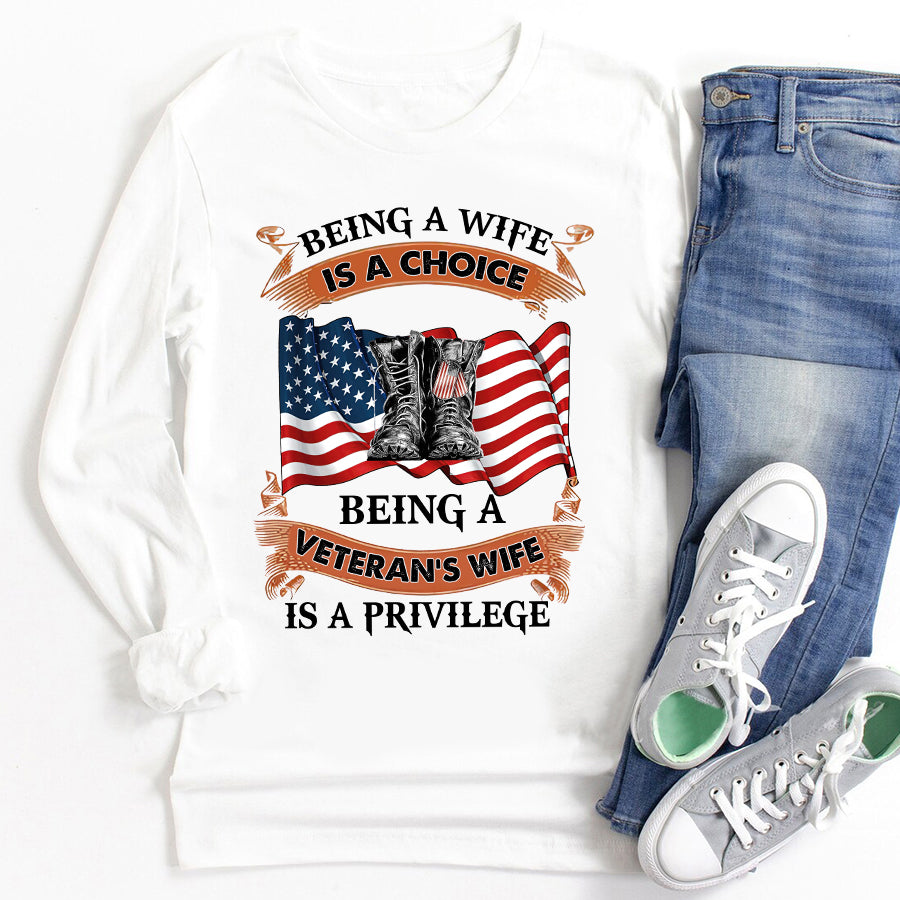 Veteran Wife shirt, Veteran T Shirt, Army veteran shirts, Wife Lover Veteran Gift For Women