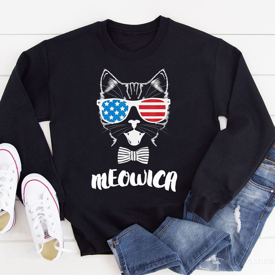 Independence Day Shirt 4th of July Meowica Kitty Cat Shirt T-Shirt