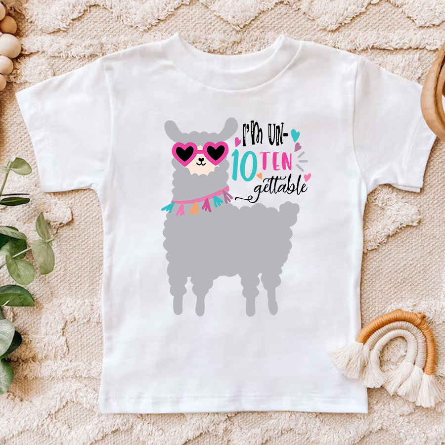10th Birthday Shirt, Llamas Birthday Shirt, Ten Birthday Shirt, 10th Birthday T Shirt, Baby Shirt