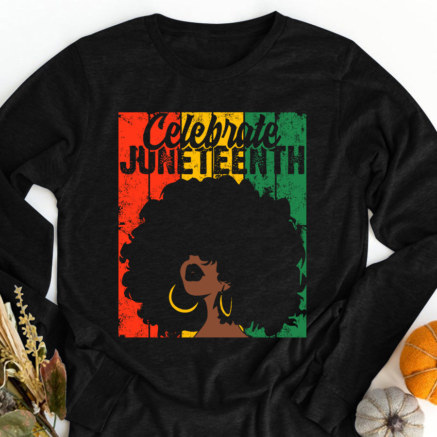 Juneteenth Shirt Celebrate Juneteenth Retro African Colors Womens Gift T-Shirt