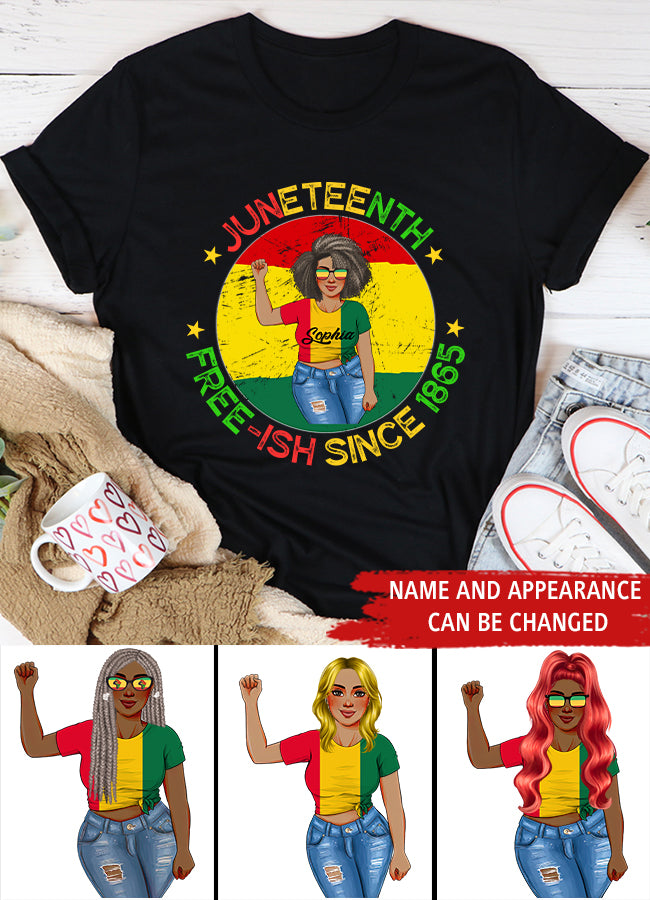 Juneteenth Shirt, Custom Juneteenth Shirt, Juneteenth Free-Ish Since 1865 Raised Fist Vintage T-Shirt