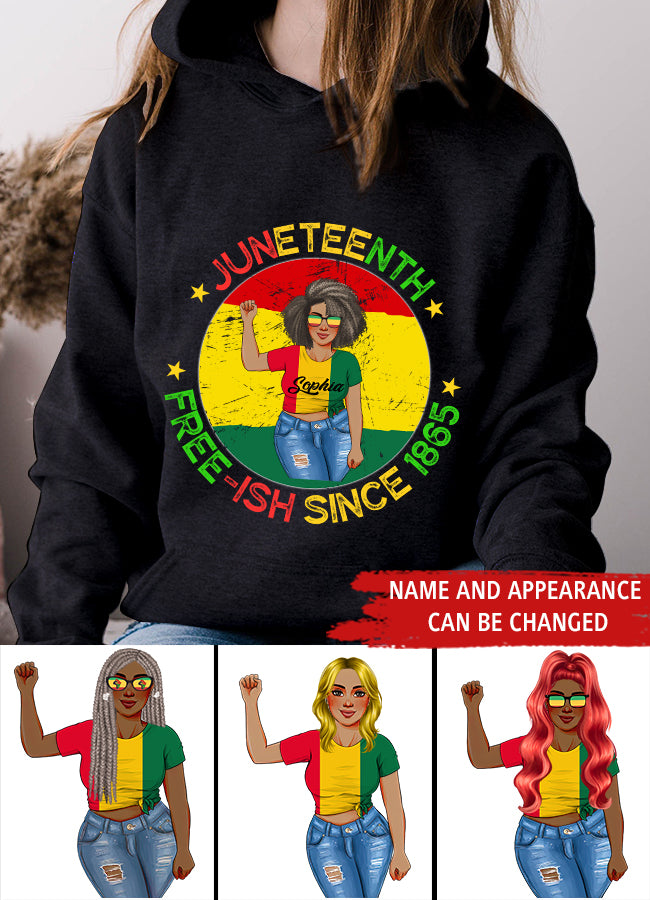 Juneteenth Shirt, Custom Juneteenth Shirt, Juneteenth Free-Ish Since 1865 Raised Fist Vintage T-Shirt