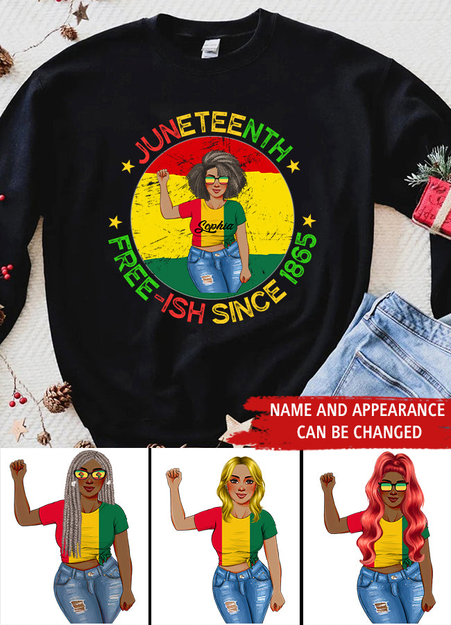 Juneteenth Shirt, Custom Juneteenth Shirt, Juneteenth Free-Ish Since 1865 Raised Fist Vintage T-Shirt
