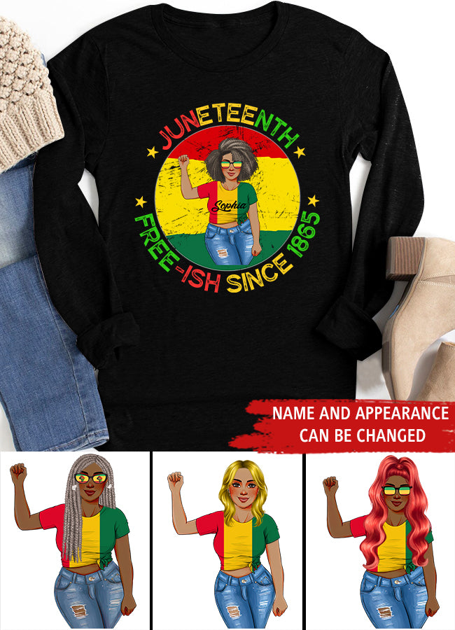 Juneteenth Shirt, Custom Juneteenth Shirt, Juneteenth Free-Ish Since 1865 Raised Fist Vintage T-Shirt