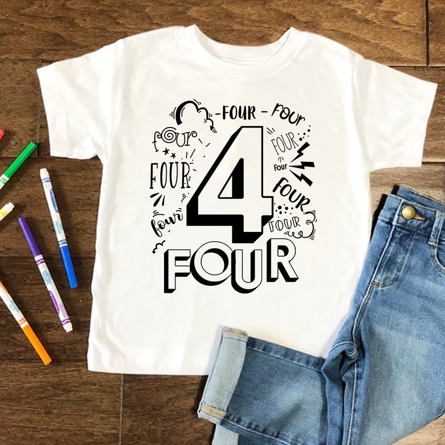4th Birthday Shirt, Birthday Shirt, Four Birthday Shirt, 4th Birthday T Shirt, Baby Shirt
