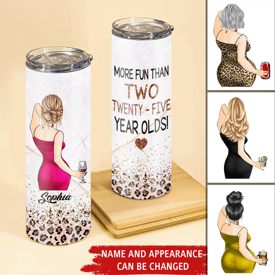 Personalized Skinny Tumbler - 50th Birthday Tumbler, Personalized 50th Birthday Gifts