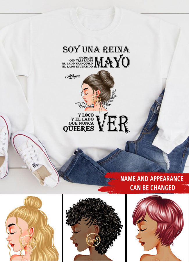 Camisa De Cumpleaños De Mayo, Camisa De Cumpleaños Personalizada, Reinas Nacidas En Mayo, Regalos De Cumpleaños De Mayo, Camisas De Mayo Para Mujeres