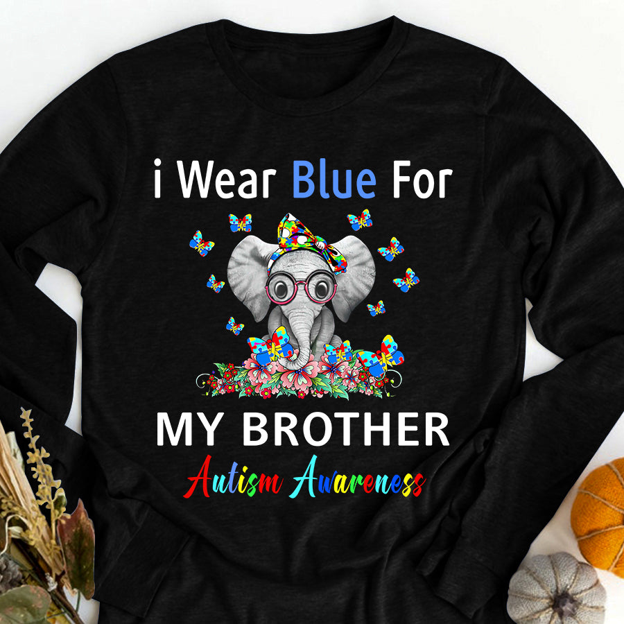 I Wear Blue For My Brother Autism Awareness Gifts T-Shirt Autism Awareness Shirt