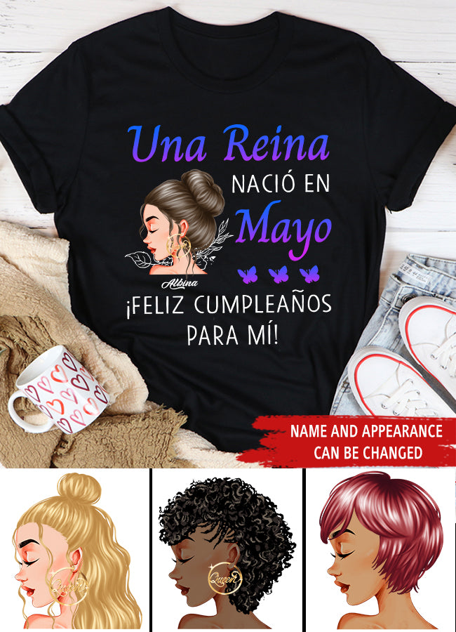 Camisa De Cumpleaños De Mayo, Camisa De Cumpleaños Personalizada, Reinas Nacidas En Mayo, Regalos De Cumpleaños De Mayo, Camisas De Mayo Para Mujeres