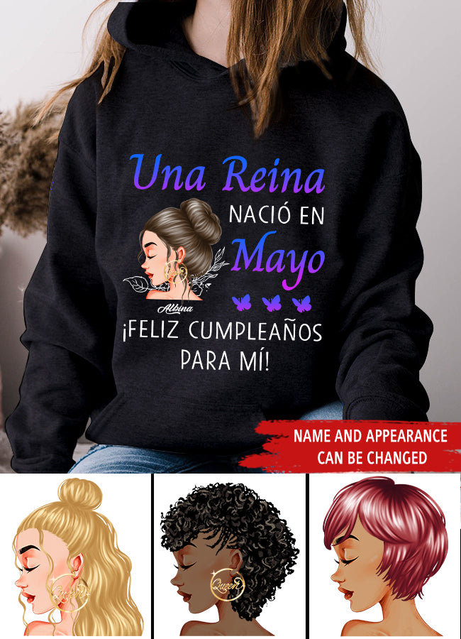 Camisa De Cumpleaños De Mayo, Camisa De Cumpleaños Personalizada, Reinas Nacidas En Mayo, Regalos De Cumpleaños De Mayo, Camisas De Mayo Para Mujeres