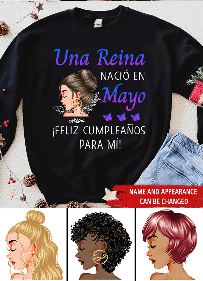 Camisa De Cumpleaños De Mayo, Camisa De Cumpleaños Personalizada, Reinas Nacidas En Mayo, Regalos De Cumpleaños De Mayo, Camisas De Mayo Para Mujeres