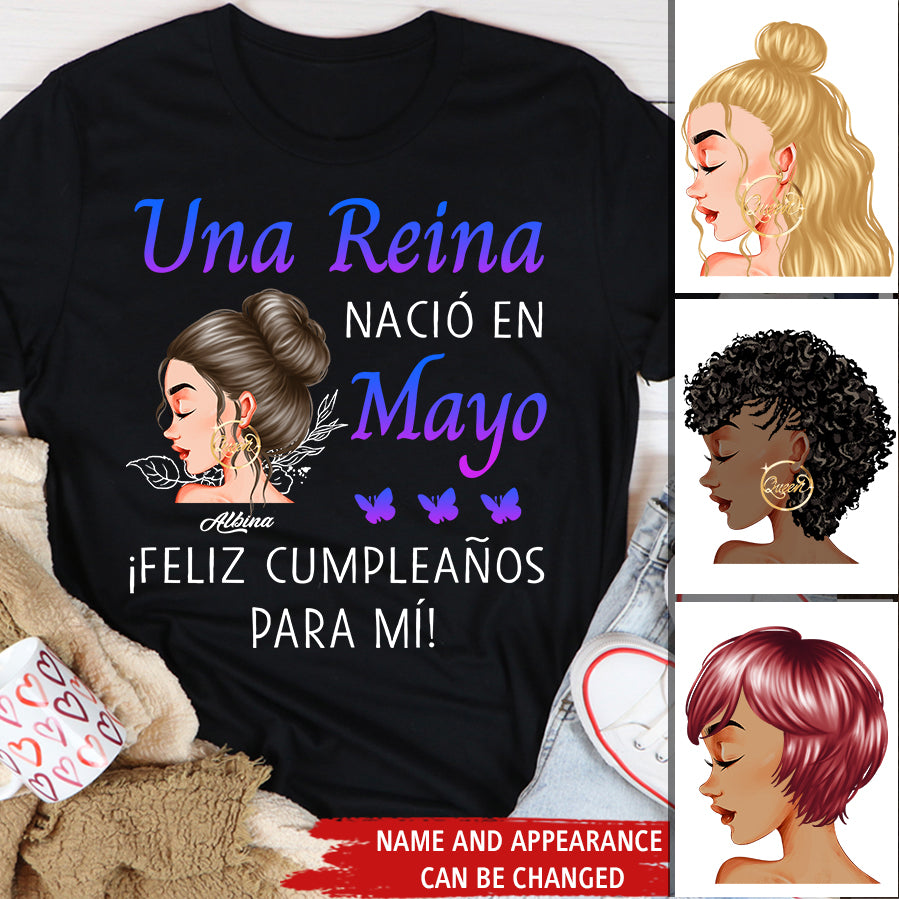 Camisa De Cumpleaños De Mayo, Camisa De Cumpleaños Personalizada, Reinas Nacidas En Mayo, Regalos De Cumpleaños De Mayo, Camisas De Mayo Para Mujeres