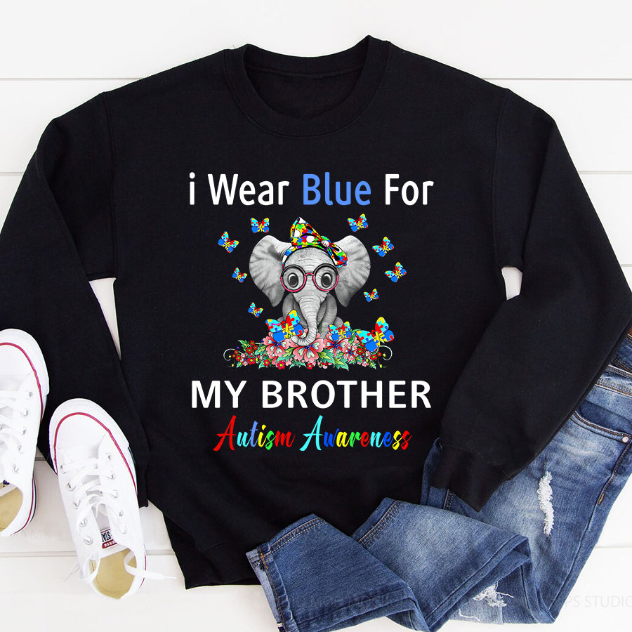 I Wear Blue For My Brother Autism Awareness Gifts T-Shirt Autism Awareness Shirt