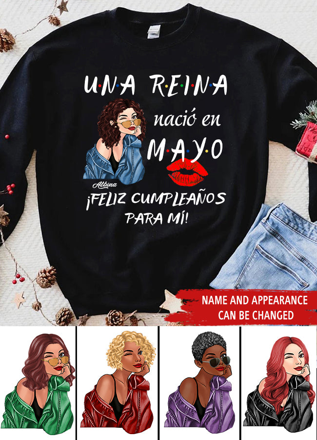 Camisa De Cumpleaños De Mayo, Camisa De Cumpleaños Personalizada, Reinas Nacidas En Mayo, Regalos De Cumpleaños De Mayo, Camisas De Mayo Para Mujeres