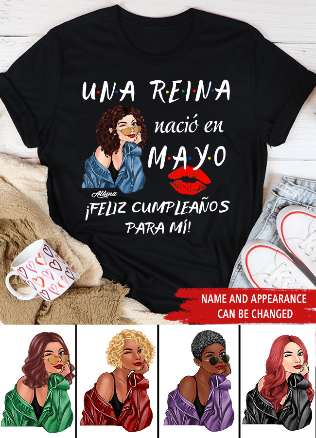 Camisa De Cumpleaños De Mayo, Camisa De Cumpleaños Personalizada, Reinas Nacidas En Mayo, Regalos De Cumpleaños De Mayo, Camisas De Mayo Para Mujeres