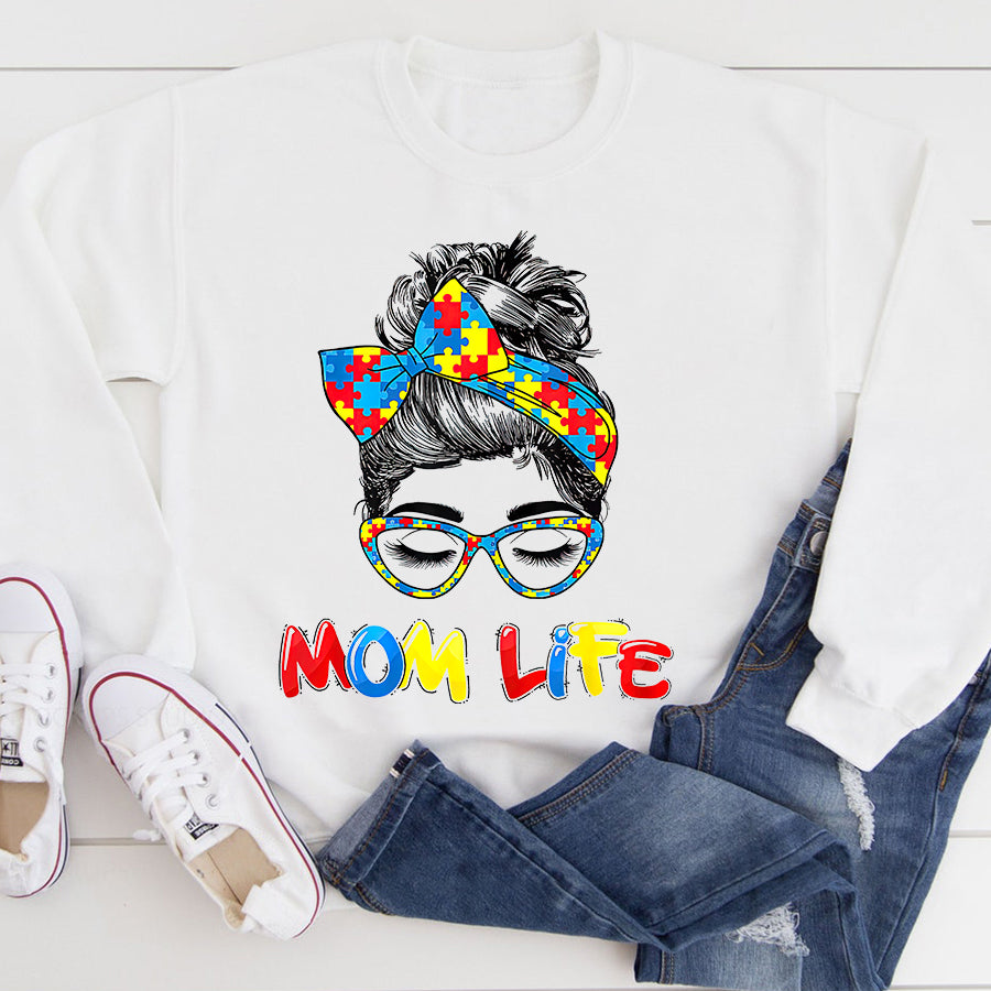 Autism Awareness Mom Life T-Shirt Autism Awareness Shirt For Women
