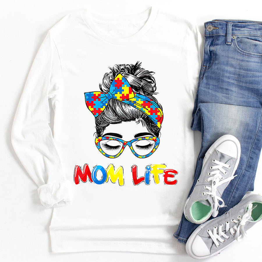 Autism Awareness Mom Life T-Shirt Autism Awareness Shirt For Women