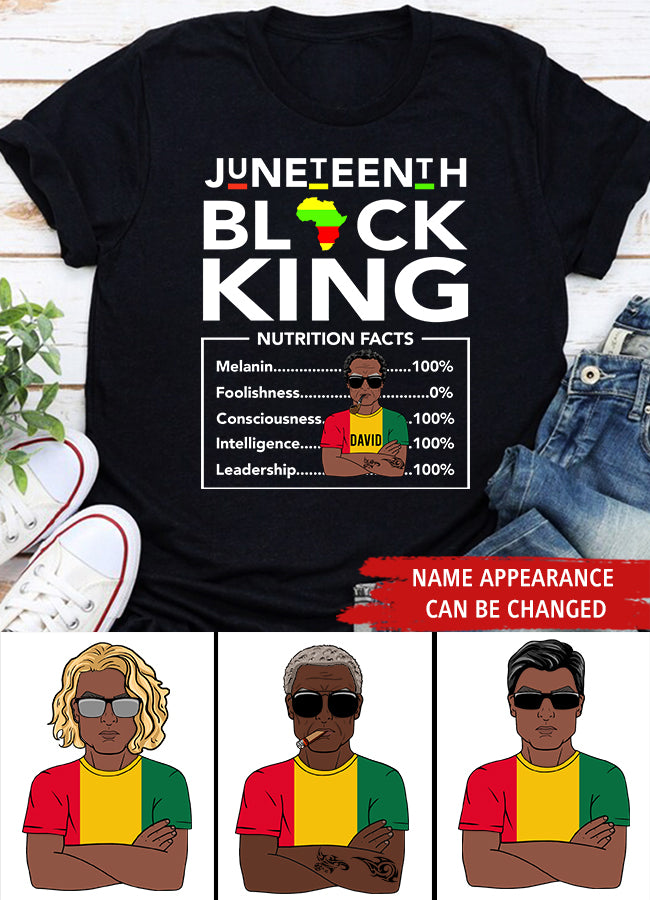 Juneteenth Shirt, Custom Juneteenth Shirt, Juneteenth Black King Melanin Dad Fathers Day Men Father Fun T-Shirt