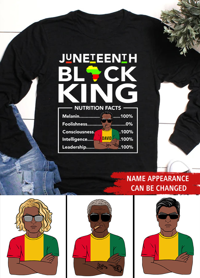 Juneteenth Shirt, Custom Juneteenth Shirt, Juneteenth Black King Melanin Dad Fathers Day Men Father Fun T-Shirt